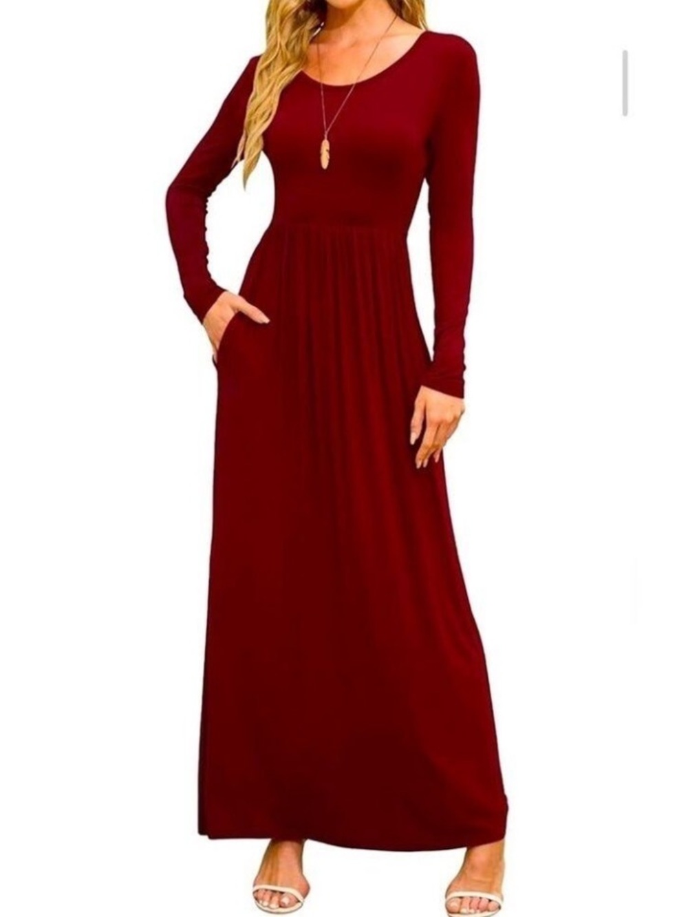 Wine Red Long Sleeve Dress Large | Extra Large Fits Sizes 10 - 16 New With Tag